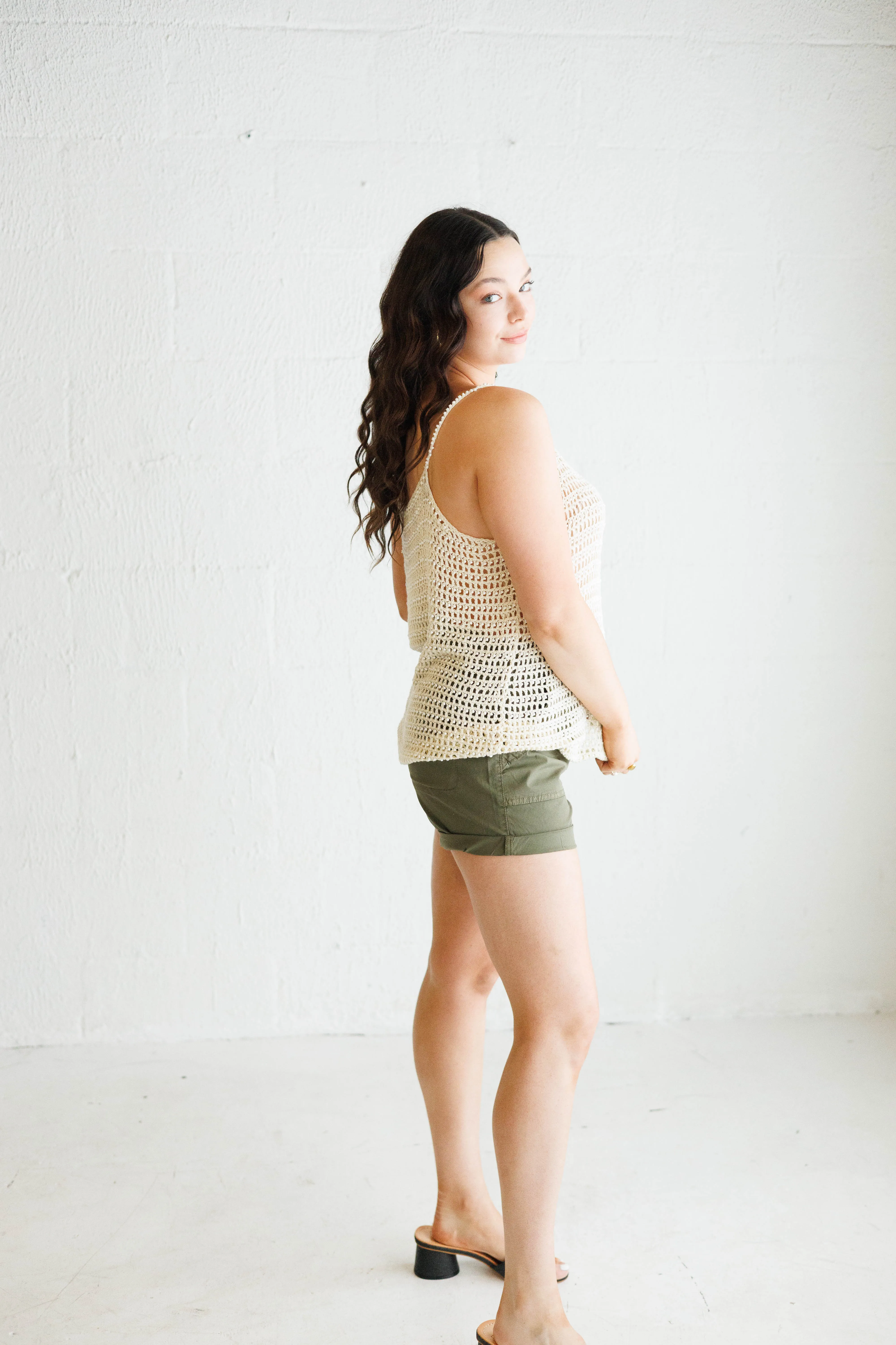 Aimee Crochet Beaded Top Sweater