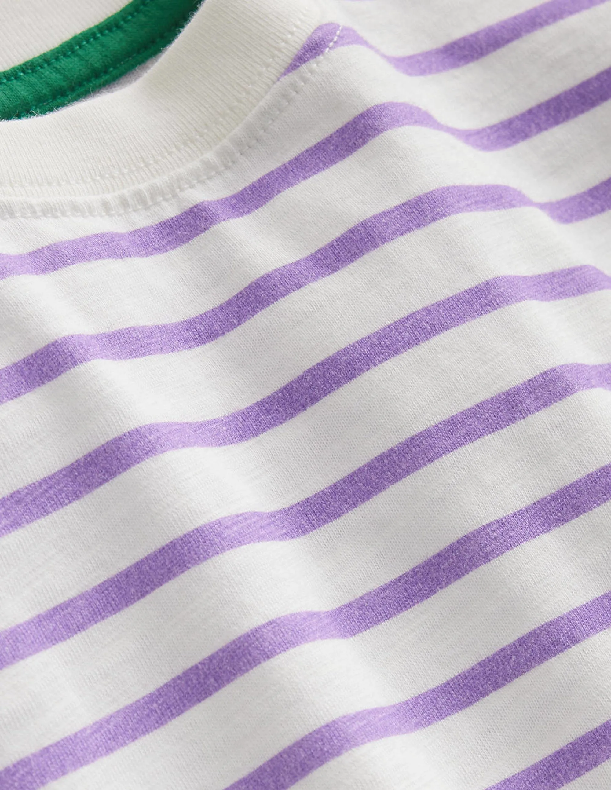 Boxy Short Sleeve Breton-Ivory/Aster Purple