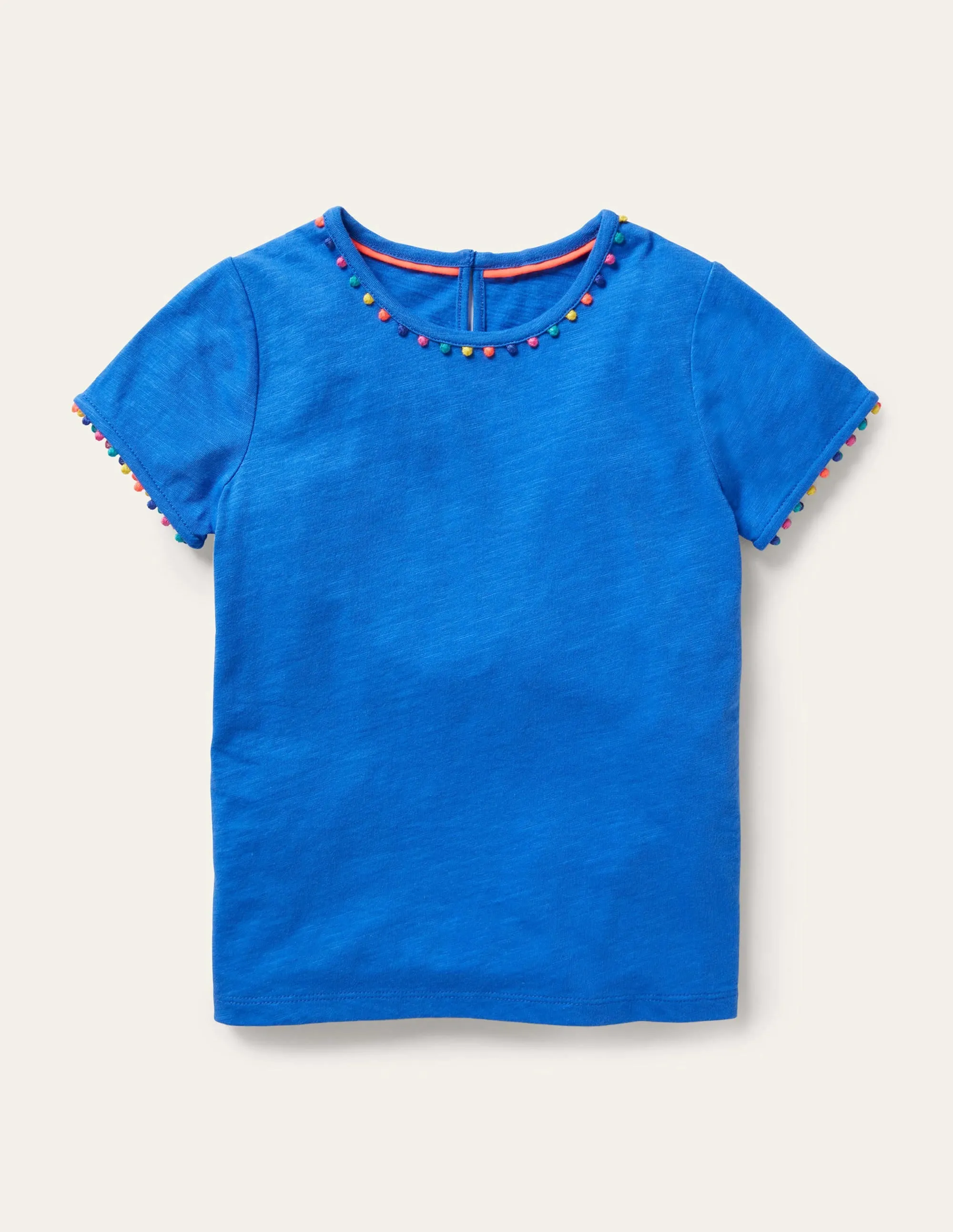 Charlie Pom Jersey T-shirt-Brilliant Blue