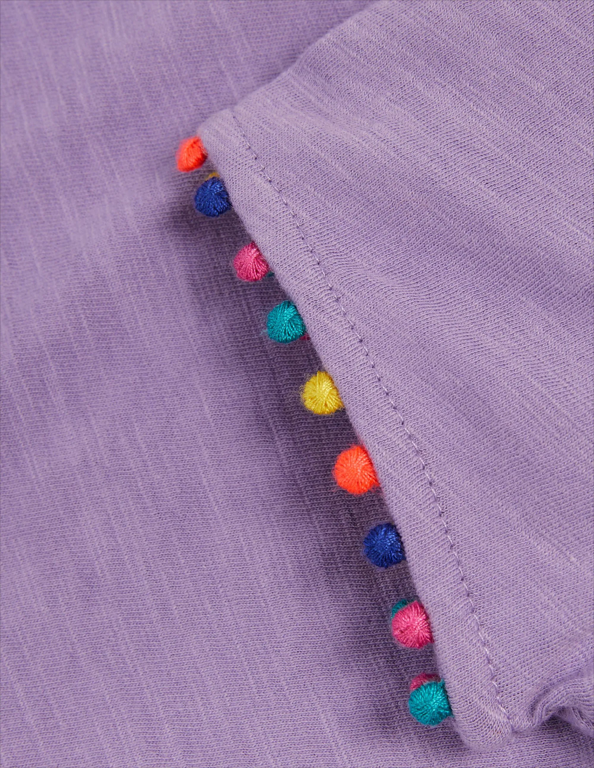 Charlie Pom Jersey T-shirt-Cool Violet Purple