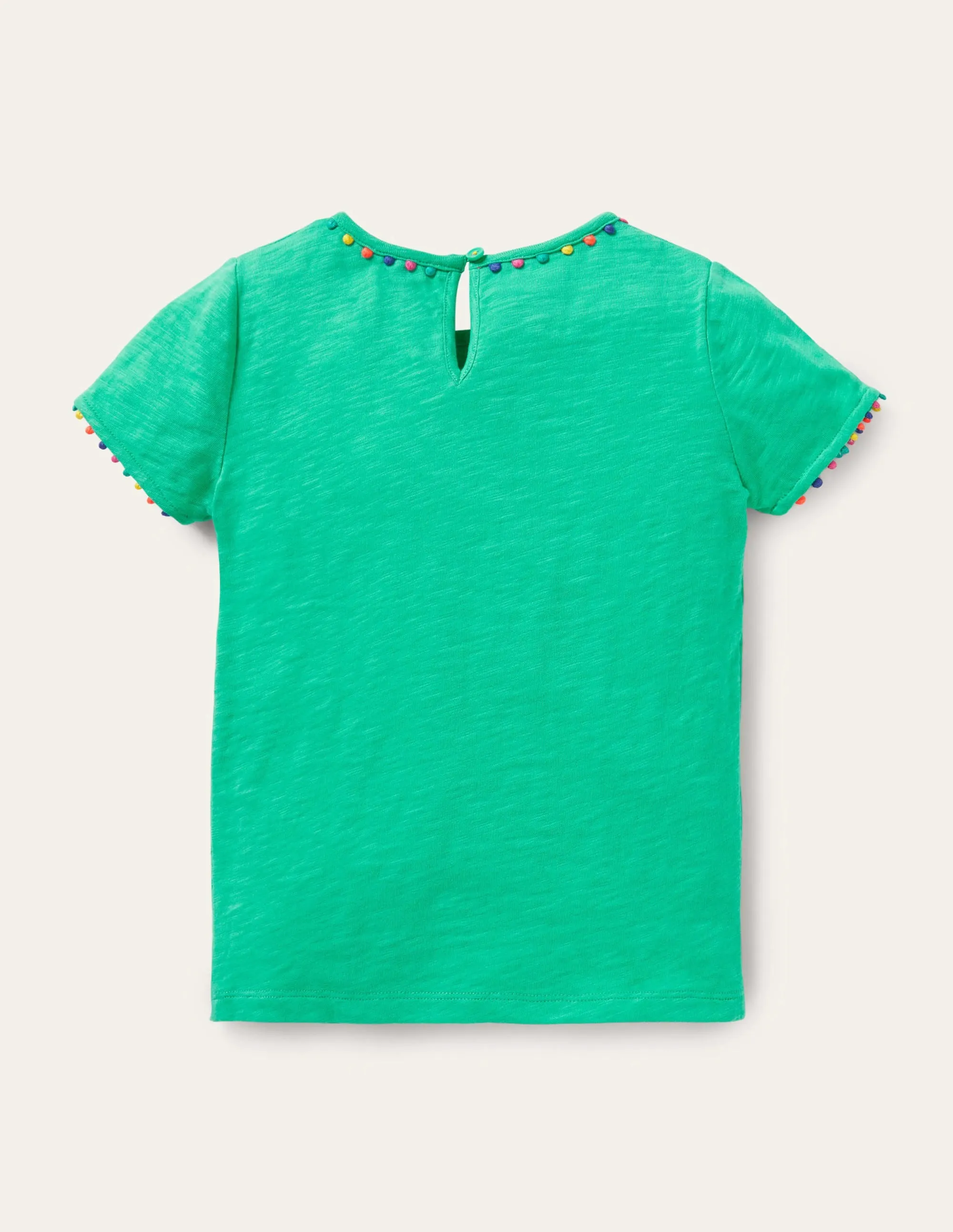 Charlie Pom Jersey T-shirt-Tropical Green