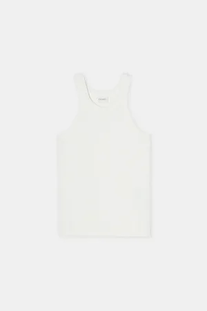 Closed Racer Tank - Ivory