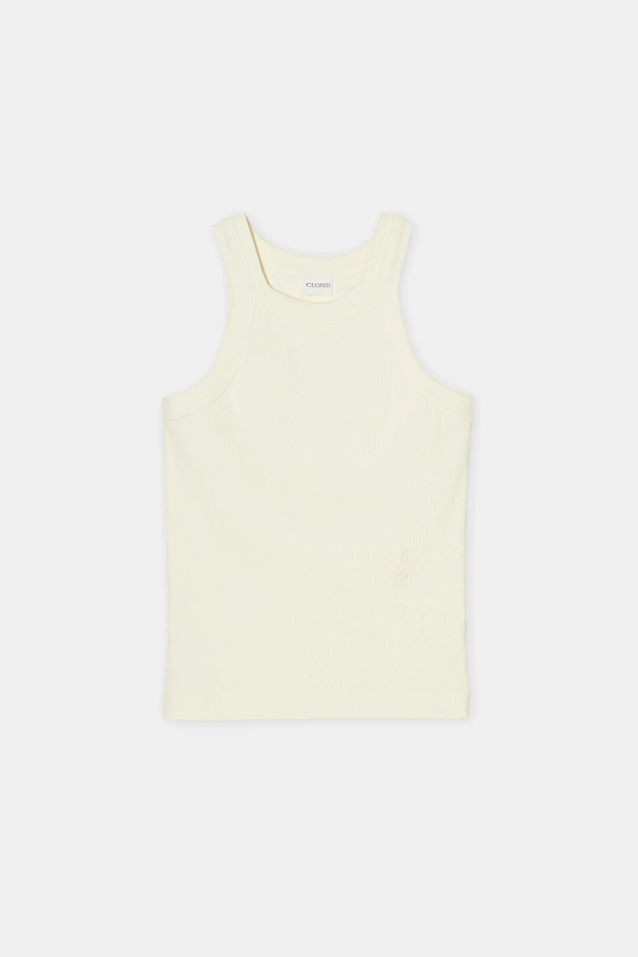 Closed Racer Tank - Vanilla Beige