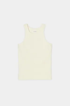 Closed Racer Tank - Vanilla Beige