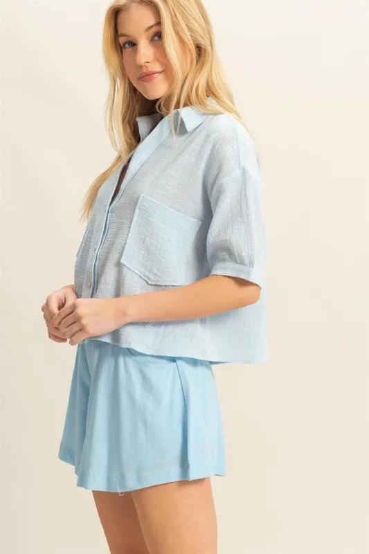 Cotton Crop Button Down Top