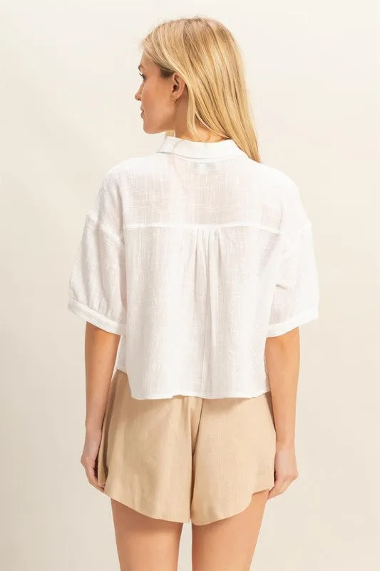 Cotton Crop Button Down Top