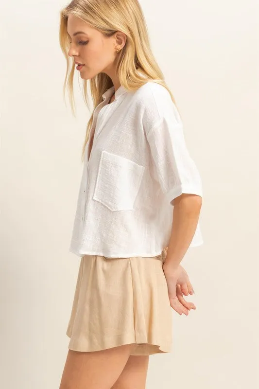 Cotton Crop Button Down Top