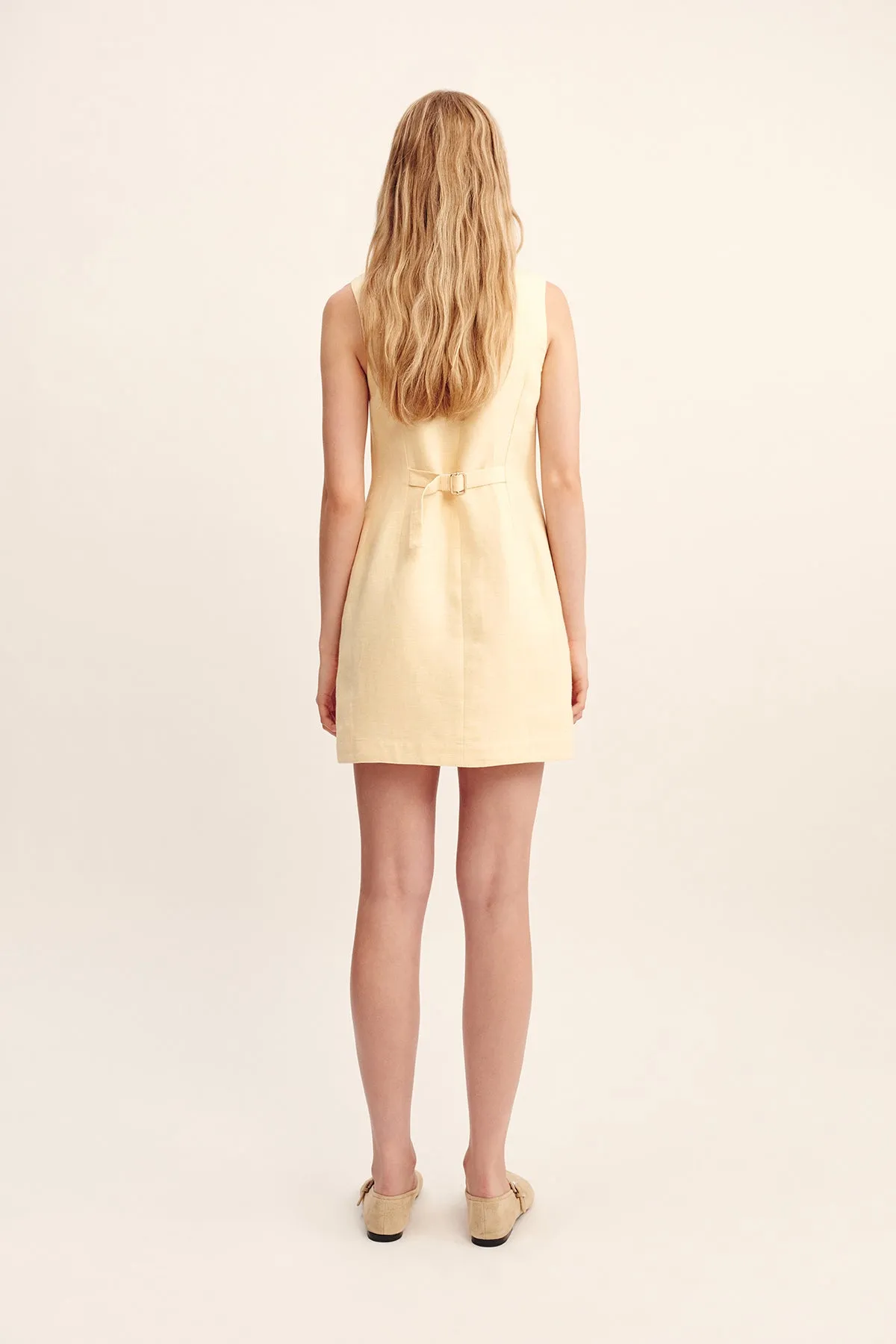 EMMA BUTTON DOWN DRESS - DUSTY CITRON