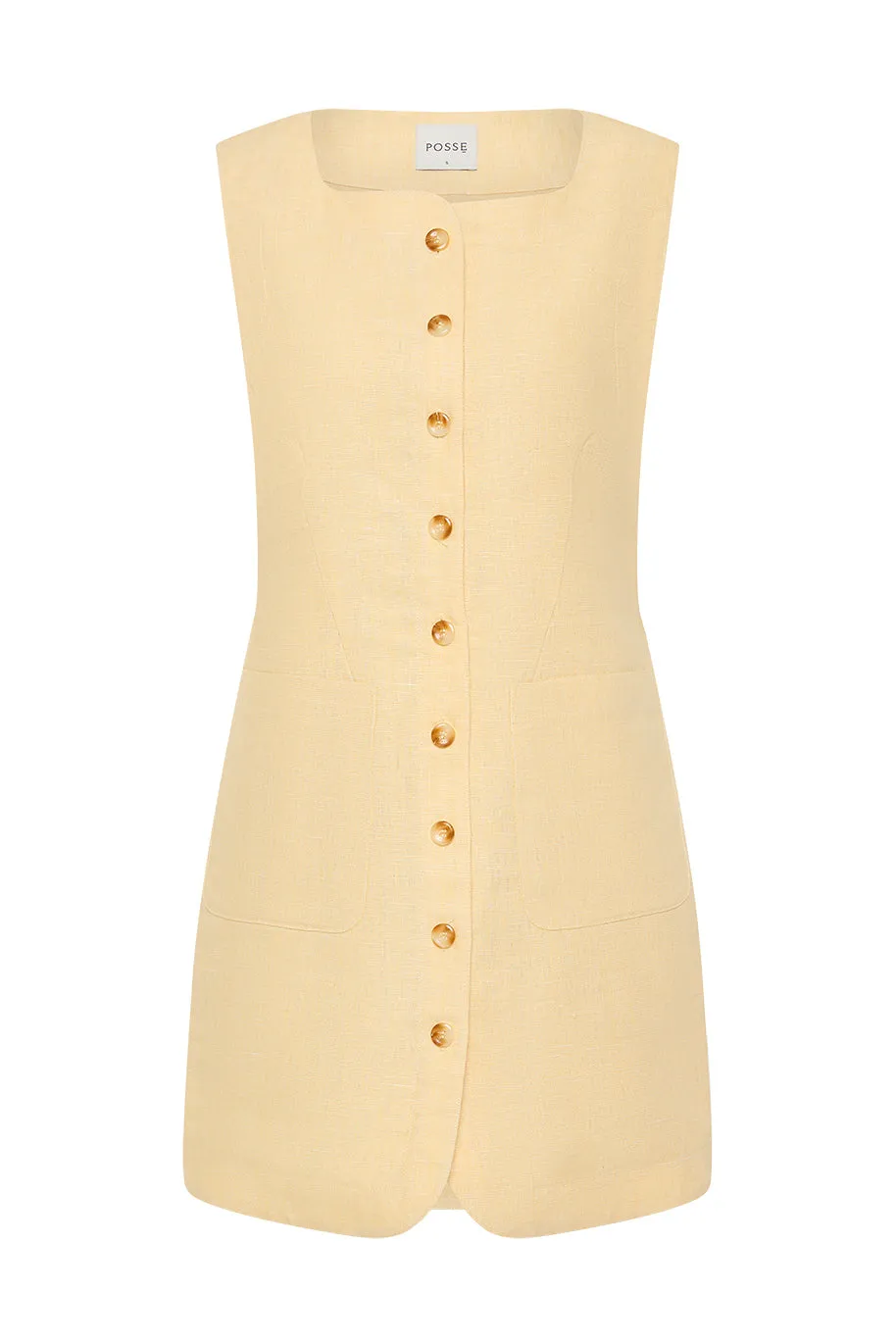 EMMA BUTTON DOWN DRESS - DUSTY CITRON