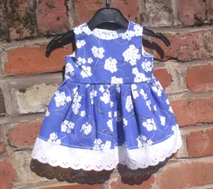 Handmade Baby dress 100% cotton, size 46cm chest, to fit from 3 to 6 months