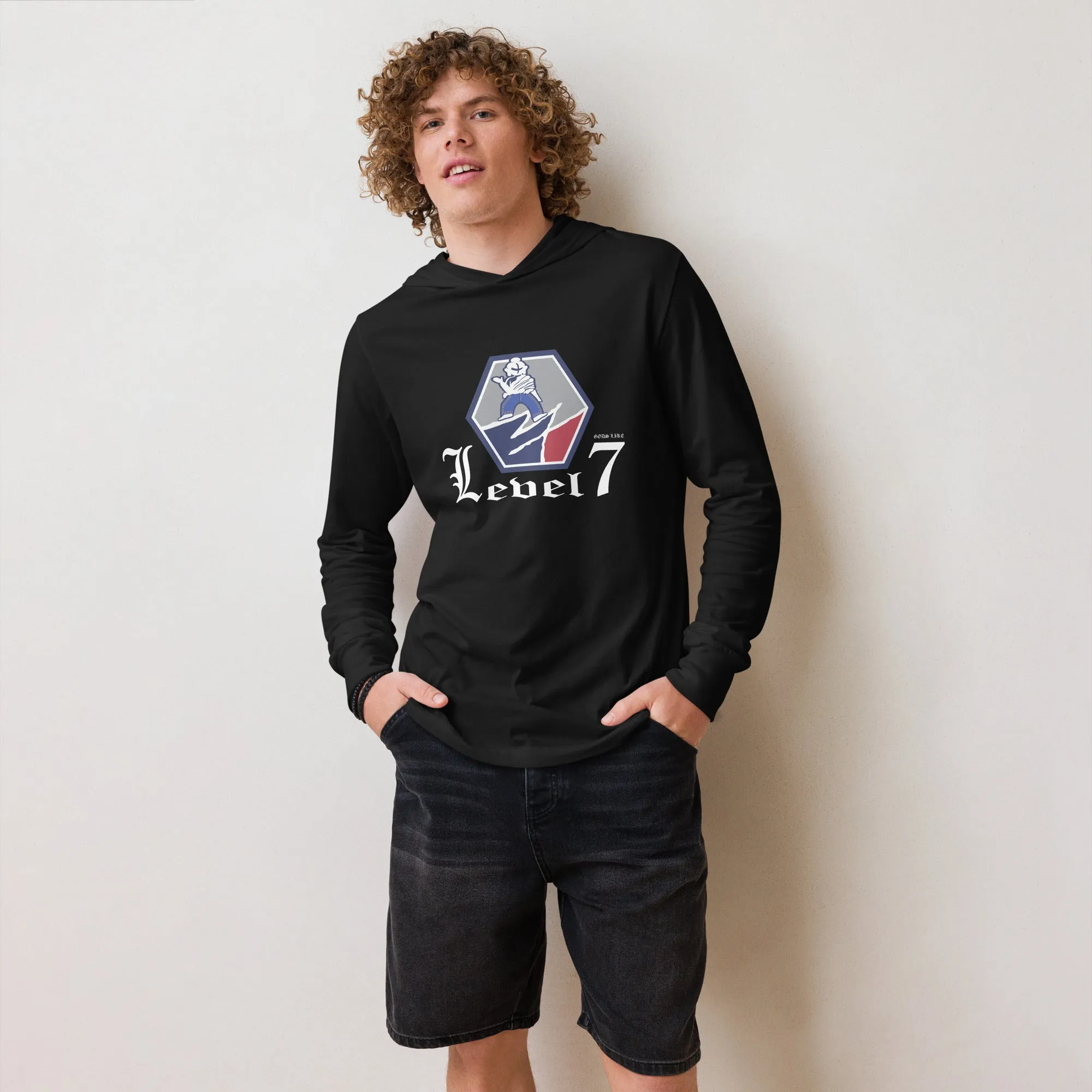 Hexagon Buddha Hooded long-sleeve tee