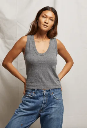 khara U-Neck Tank Top - Heather Grey
