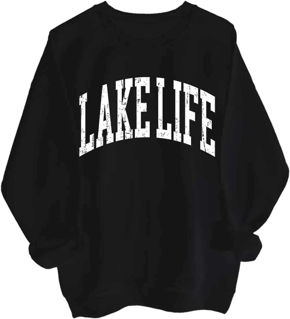 Lake Life Unisex Graphic Long Sleeve Sweatshirt Hoodie Shirt