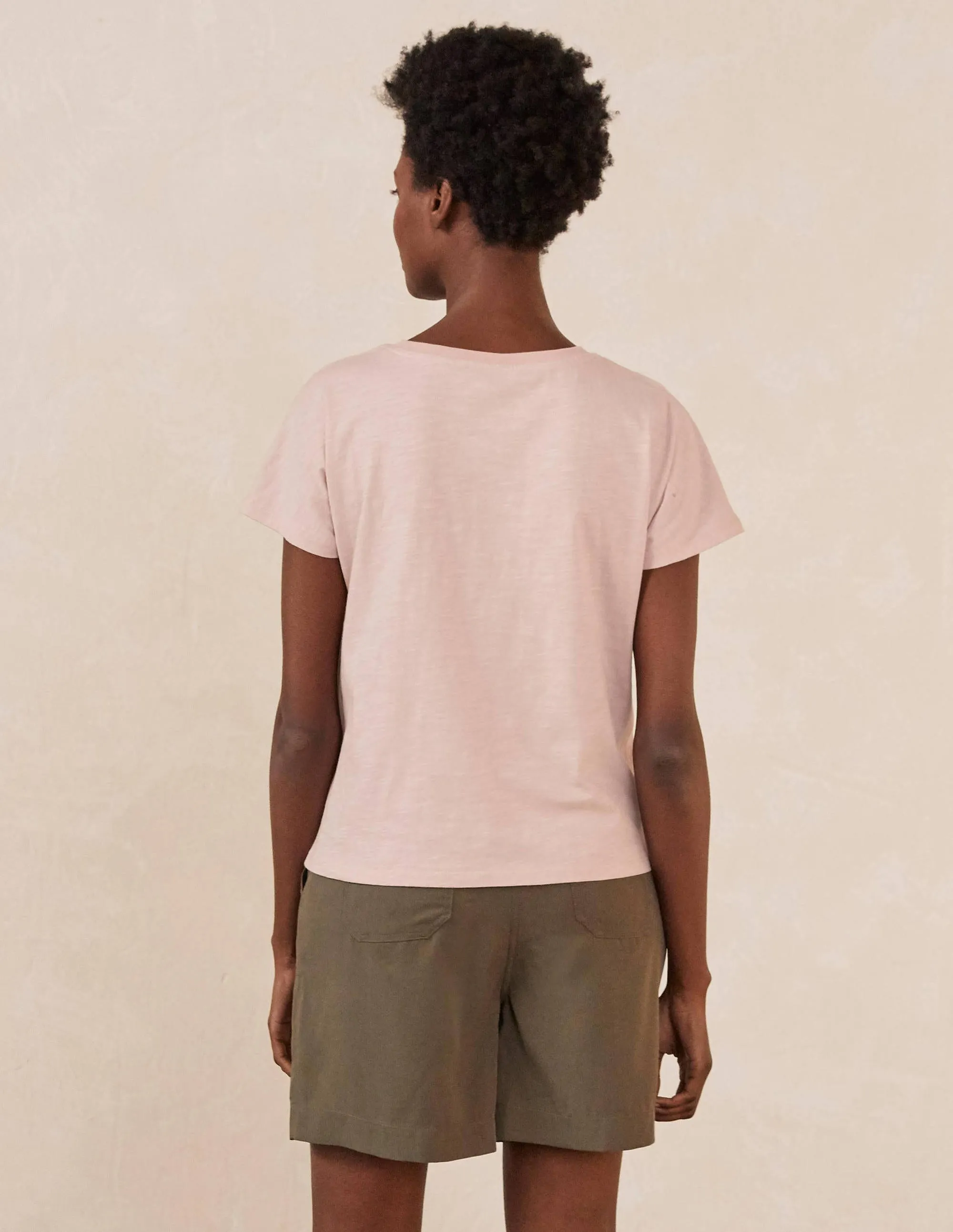 Lena Embroidered Jersey Tee-Milkshake, Cherries
