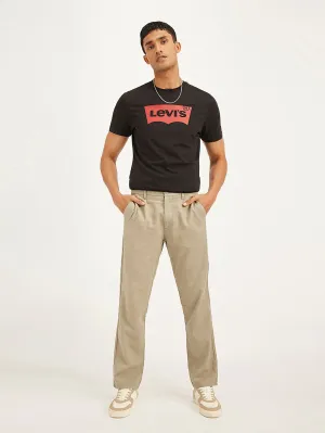 Men's Beige Authentic Straight Fit Linen Chino Pants