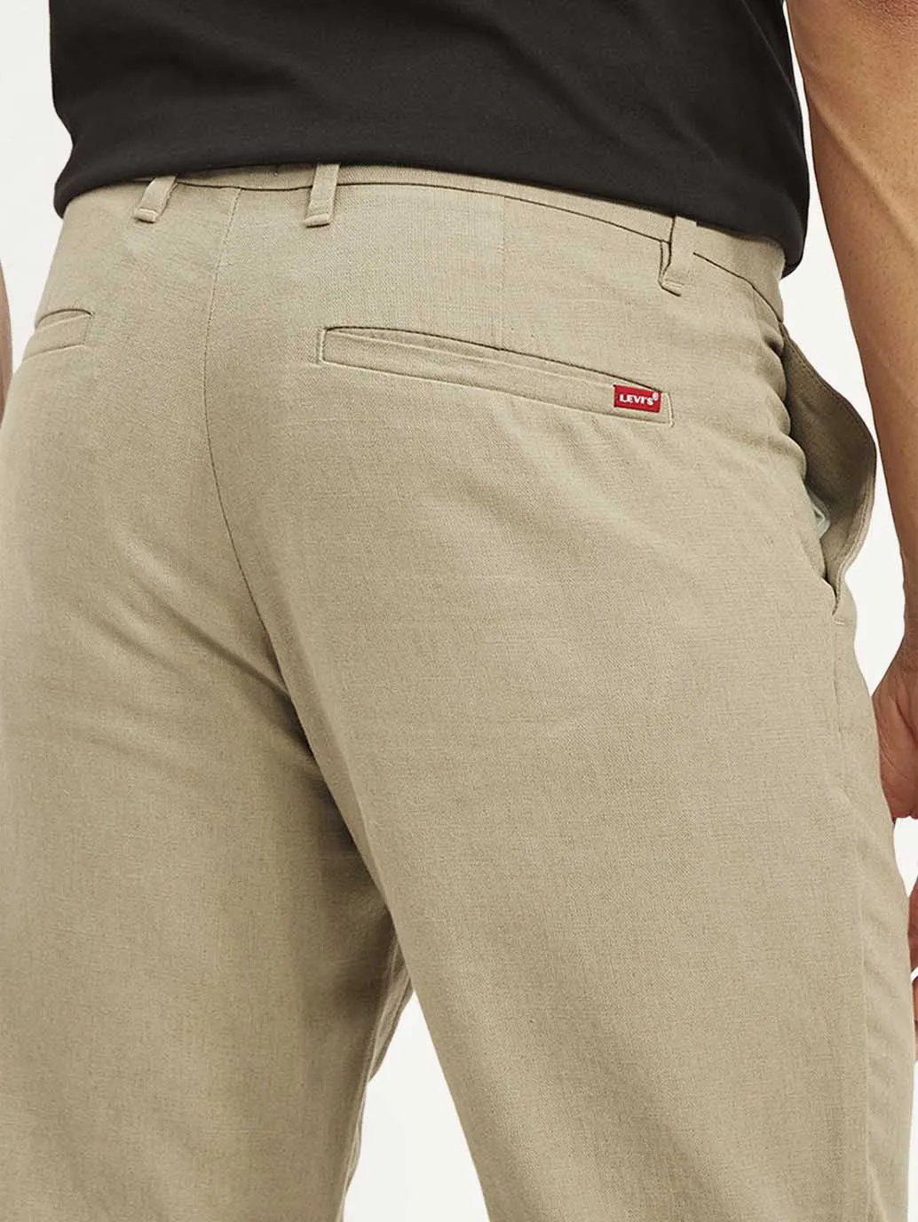 Men's Beige Authentic Straight Fit Linen Chino Pants
