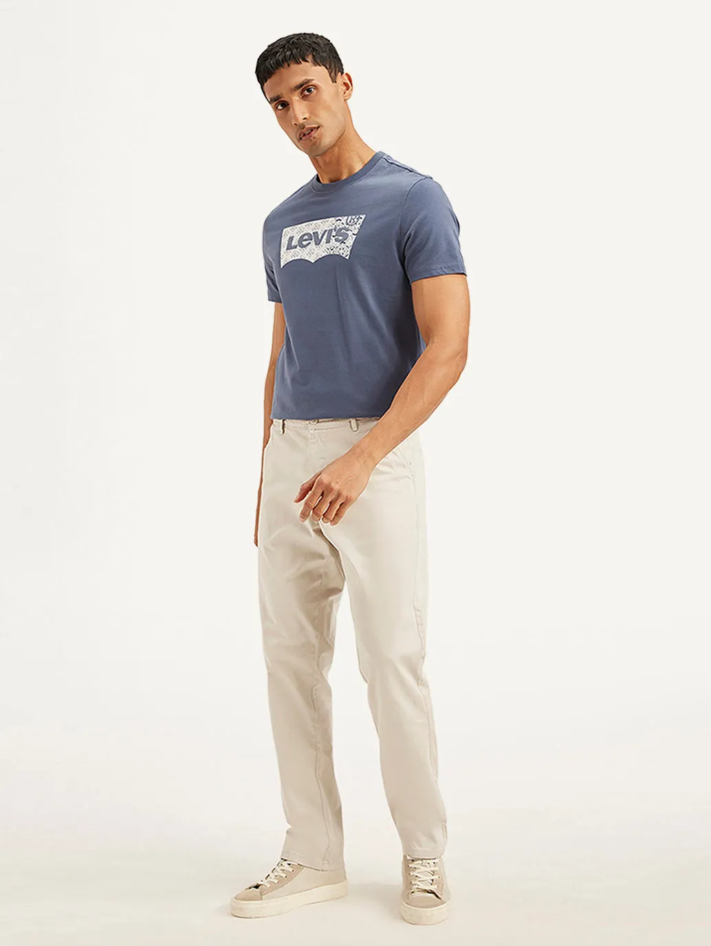 Men's Cream Authentic Straight Fit Chino Pants