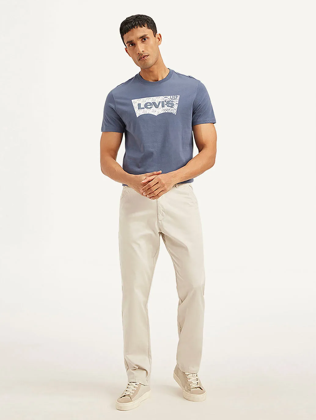 Men's Cream Authentic Straight Fit Chino Pants