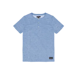 Men's Henley T-Shirt - Heather Blue