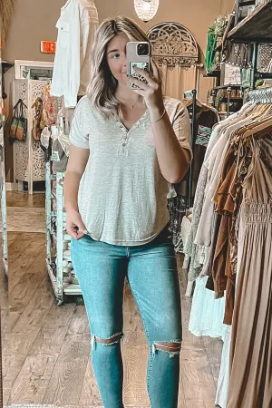 Oatmeal Short Sleeve Henley