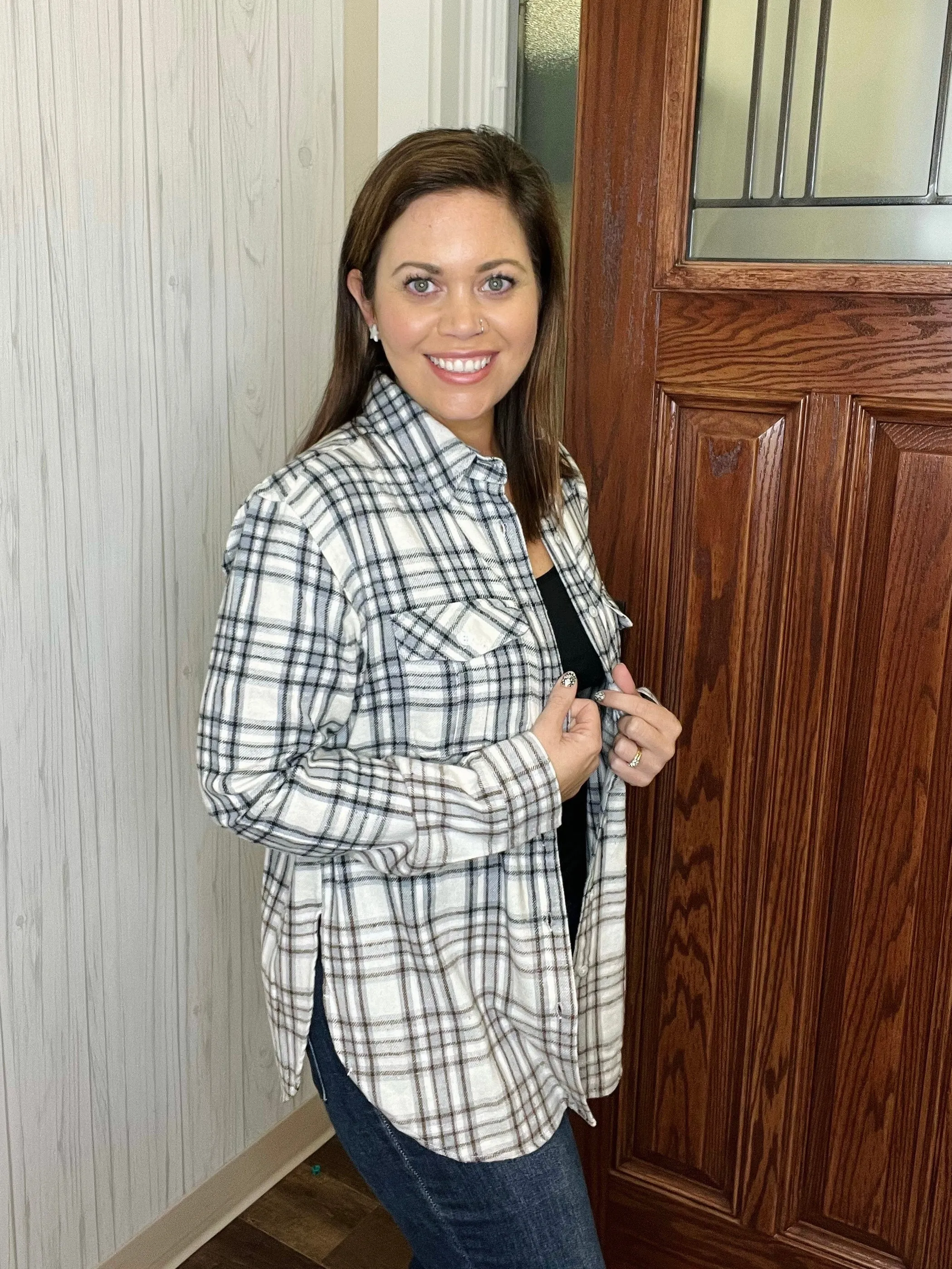 Pair This Flannel In Gray/Ivory