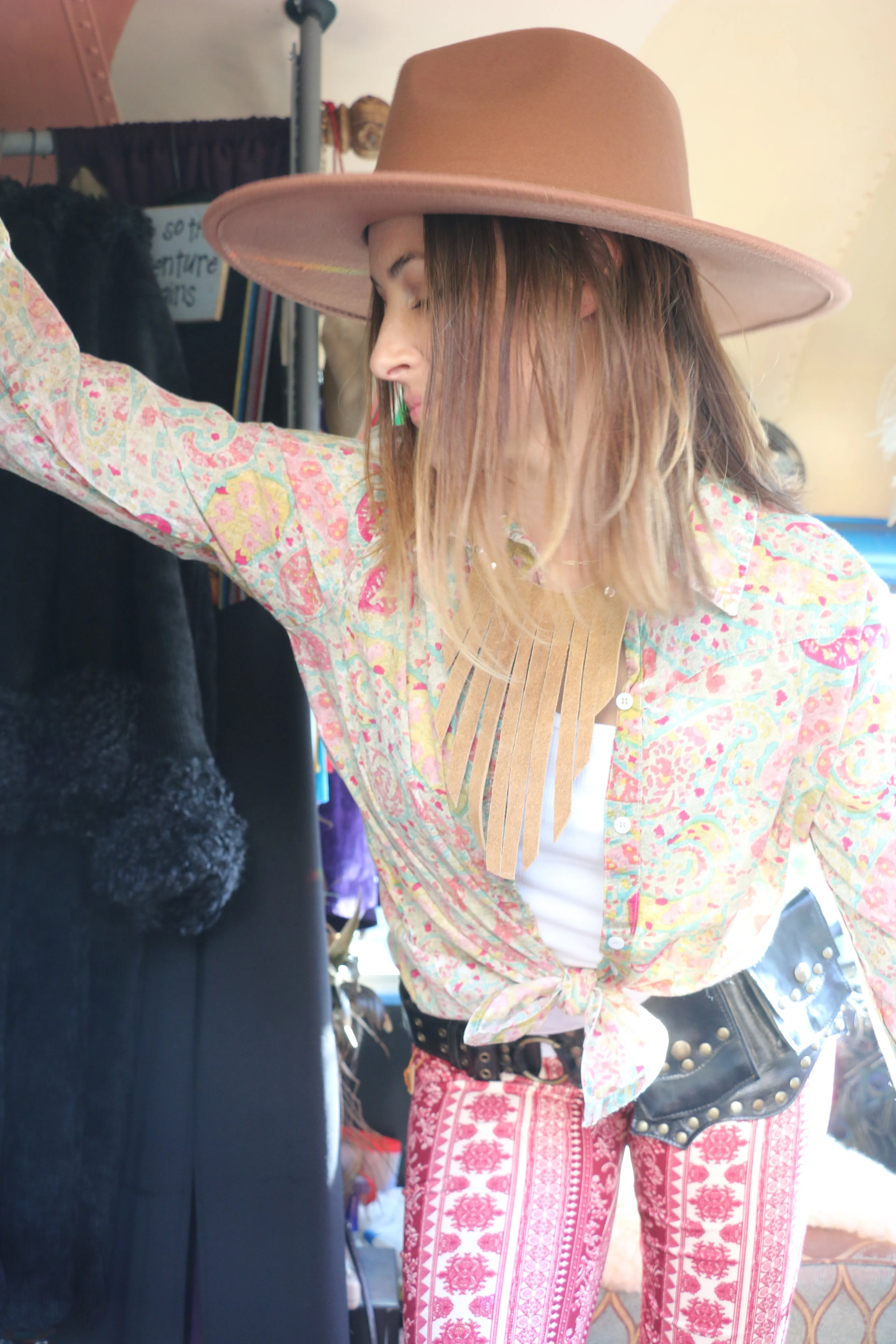 Perry Paisley Cotton Button-Down Top