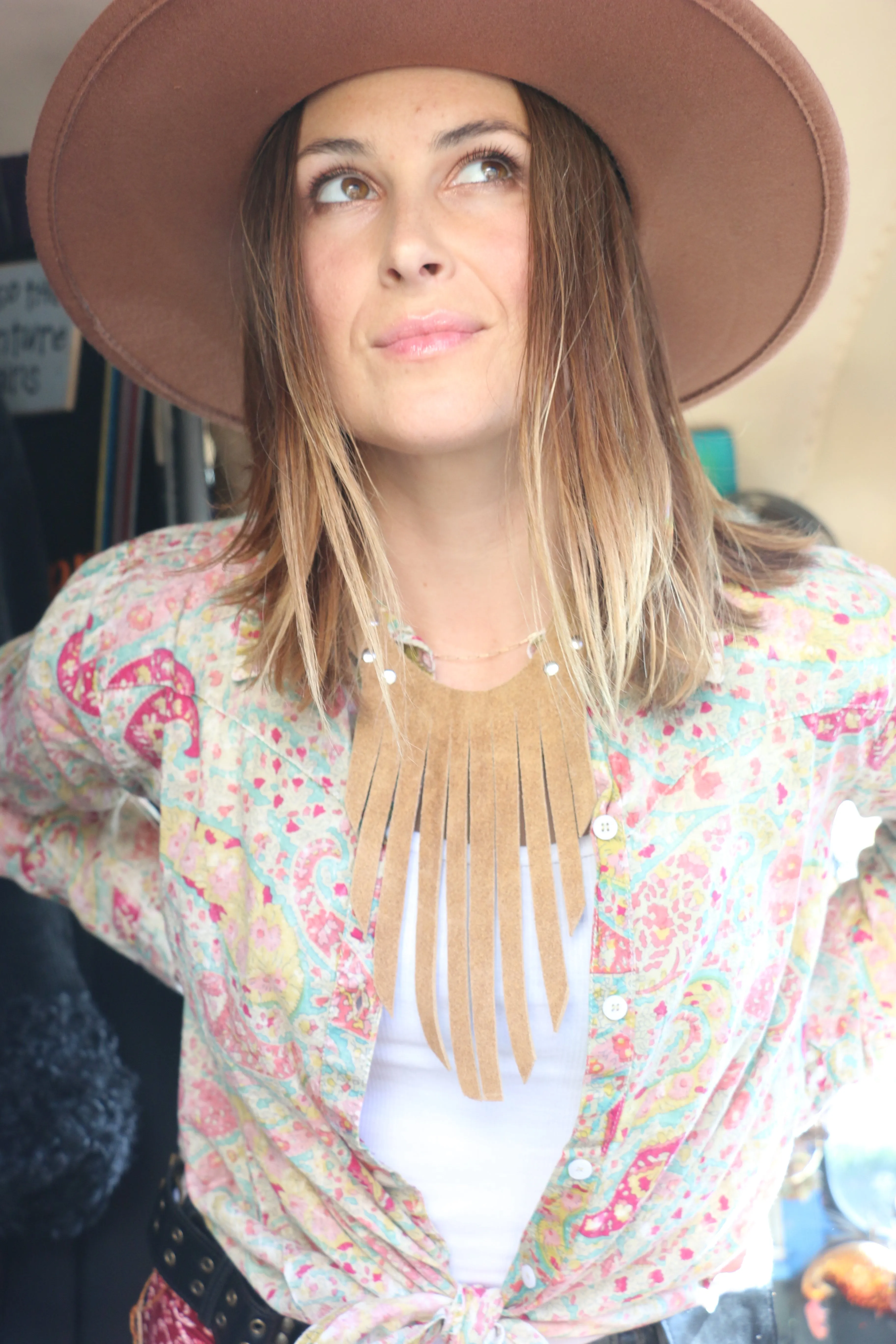 Perry Paisley Cotton Button-Down Top