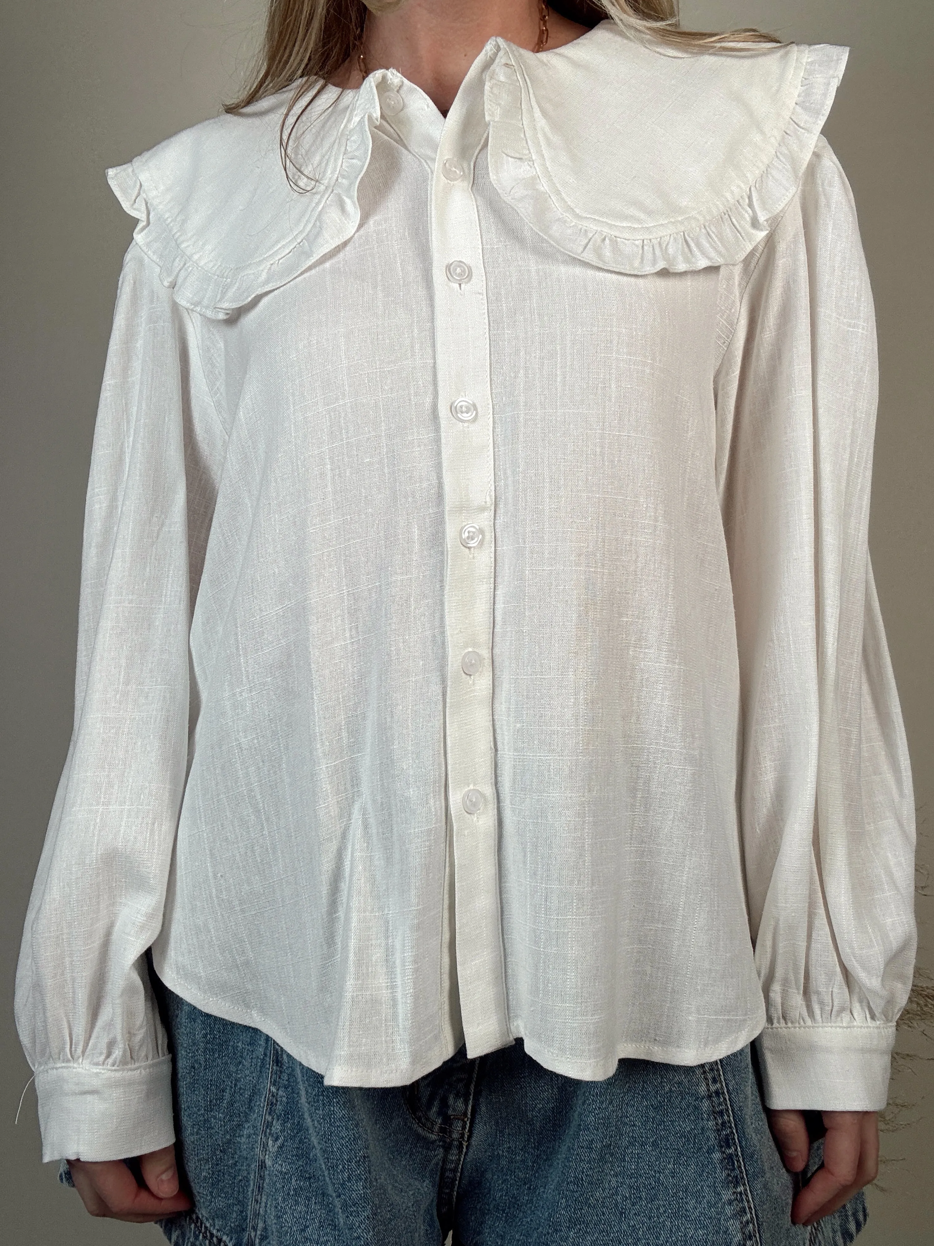 Peter Pan Collar Button Down Top