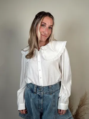 Peter Pan Collar Button Down Top