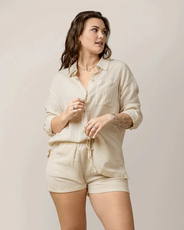 Reese Oversized Linen Button Down Shirt