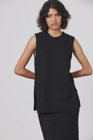 Romy Sleeveless Knit Tank Black