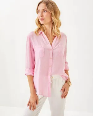 Sea View Linen Button Down Top